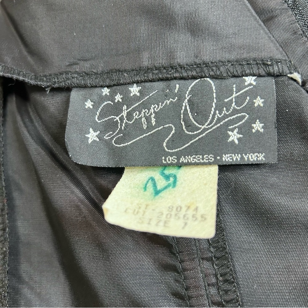 Y2K Steppin Out Taffeta Dress 7 Strapless Wiggle Formal Retro Rhinestones - Picture 10 of 13